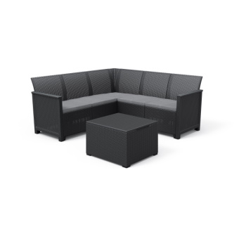 Keter baštenski set ugaoni Elodie 5 seater sa box stolom grafit CU 254097